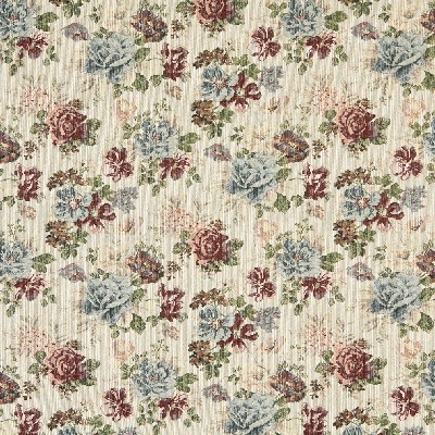 Charlotte Fabrics 6900 Garden White Upholstery polyester  Blend Fire Rated Fabric Traditional Floral 