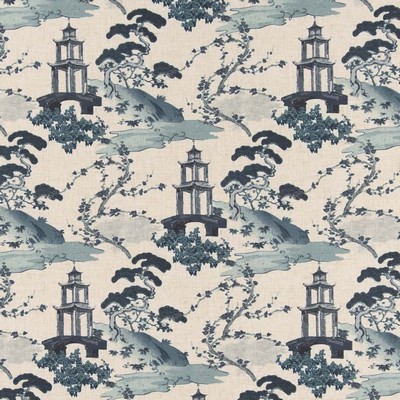 Charlotte Fabrics CB800 351 Blue Multipurpose Polyester  Blend Fire Rated Fabric Heavy Duty CA 117 NFPA 260 French Country Toile 