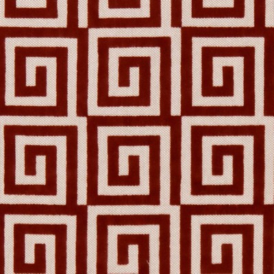 Charlotte Fabrics D1061 Spice Key Red Multipurpose Cotton  Blend Fire Rated Fabric Geometric High Performance CA 117 NFPA 260 Microsuede 