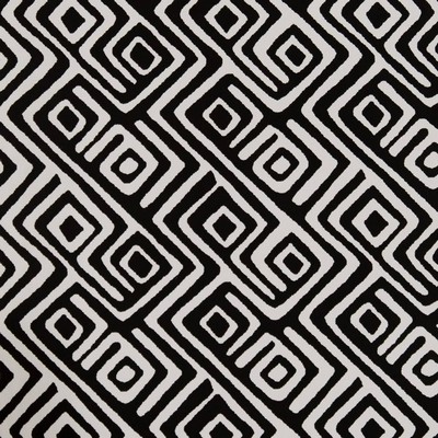 Charlotte Fabrics D1441 Onyx Labyrinth Black Upholstery Woven  Blend Fire Rated Fabric High Wear Commercial Upholstery CA 117 NFPA 260 Fun Print Outdoor Geometric 