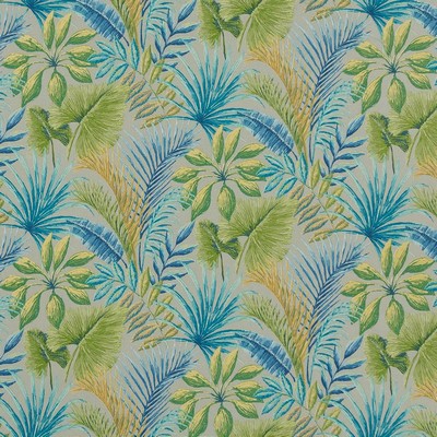 Charlotte Fabrics D1667 Captiva Green Multipurpose Acrylic Fire Rated Fabric High Performance CA 117 NFPA 260 Tropical Leaves and Trees Floral Outdoor 