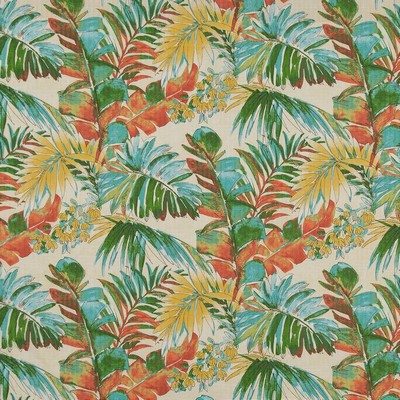 Charlotte Fabrics D1688 Aruba Multi Multipurpose Acrylic Fire Rated Fabric High Performance CA 117 NFPA 260 Tropical Leaves and Trees Floral Outdoor 