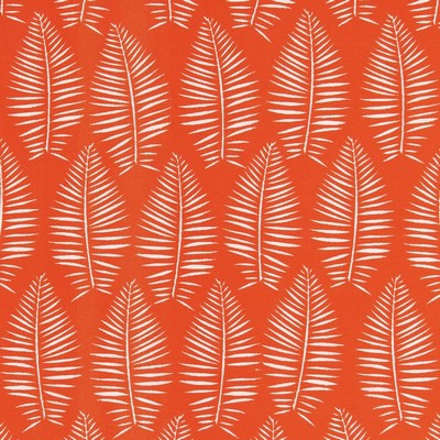 Charlotte Fabrics D2465 Marmalade Orange Multipurpose Polyester Fire Rated Fabric Geometric High Performance CA 117 NFPA 260 Tropical Leaves and Trees 