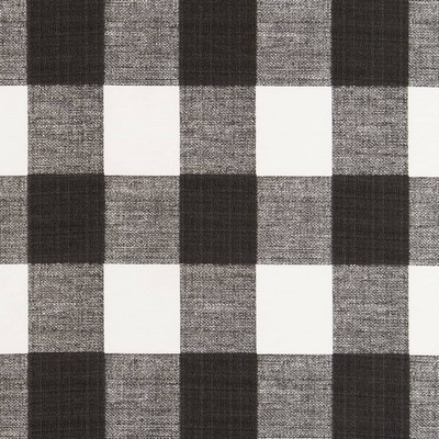 Charlotte Fabrics D2496 Graphite Black Multipurpose Polyester Fire Rated Fabric High Performance CA 117 NFPA 260 Stripes and Plaids Outdoor Plaid  and Tartan 