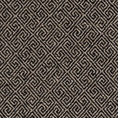 Charlotte Fabrics D2620 Greek Key Coal Black Upholstery Polyester  Blend Fire Rated Fabric Geometric High Wear Commercial Upholstery CA 117 NFPA 260 