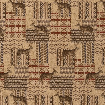 Charlotte Fabrics D2695 Whitetail Beige Upholstery Acrylic  Blend Fire Rated Fabric Hunting Themed High Performance CA 117 NFPA 260 Miscellaneous Novelty Animal Tapestry 