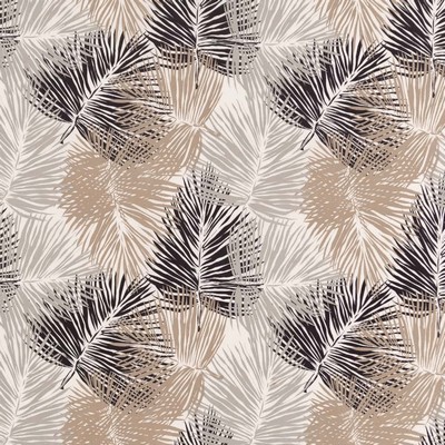 Charlotte Fabrics D2721 Driftwood Brown Multipurpose Spun  Blend Fire Rated Fabric High Performance CA 117 NFPA 260 Tropical Leaves and Trees Floral Outdoor 