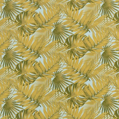 Charlotte Fabrics D2767 Aqua Blue Multipurpose Spun  Blend Fire Rated Fabric High Performance CA 117 NFPA 260 Tropical Leaves and Trees Floral Outdoor 