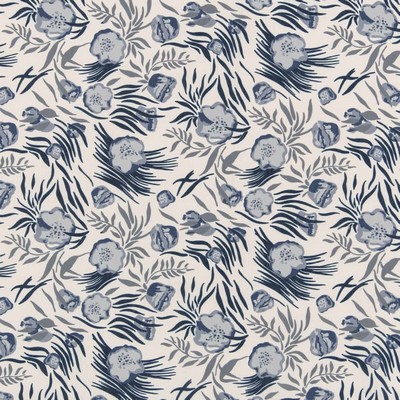 Charlotte Fabrics D2910 Midnight Black Multipurpose Polyester Fire Rated Fabric Patterned Crypton High Performance CA 117 NFPA 260 Medium Print Floral 