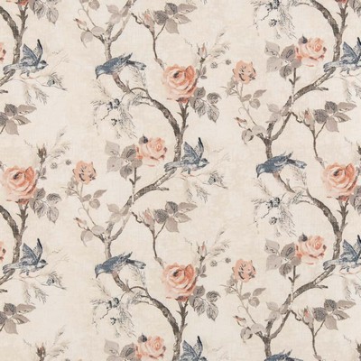 Charlotte Fabrics D2918 Peach Orange Multipurpose Polyester Fire Rated Fabric Patterned Crypton High Performance CA 117 NFPA 260 Vine and Flower 