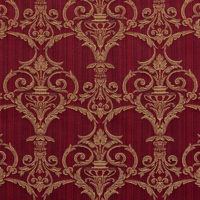 Charlotte Fabrics D307 Ruby Victorian Red Multipurpose Polyester  Blend Fire Rated Fabric Heavy Duty CA 117 Damask Jacquard 