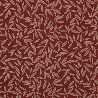Charlotte Fabrics D3125 Ruby Durables IV D3125 Red Upholstery Polyester Polyester Fire Rated Fabric High Wear Commercial Upholstery CA 117  NFPA 260  Leaves and Trees  Fabric