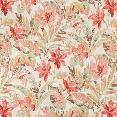 Charlotte Fabrics D3310 Punch Linen Prints D3310 Pink Multipurpose Polyester  Blend Fire Rated Fabric High Wear Commercial Upholstery CA 117  NFPA 260  Tropical  Fabric
