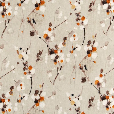 Charlotte Fabrics D3318 Autumn Linen Prints D3318 Multipurpose Polyester  Blend Fire Rated Fabric Geometric  High Wear Commercial Upholstery CA 117  NFPA 260  Leaves and Trees  Fabric