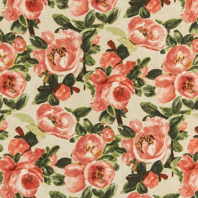 Charlotte Fabrics D3345 Rose Linen Prints D3345 Pink Multipurpose Polyester  Blend Fire Rated Fabric High Wear Commercial Upholstery CA 117  NFPA 260  Fabric