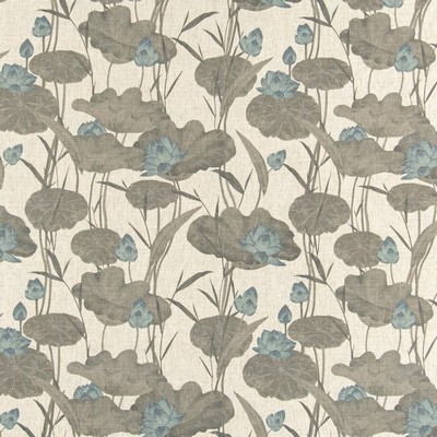 Charlotte Fabrics D3348 Storm Linen Prints D3348 Grey Multipurpose Polyester  Blend Fire Rated Fabric High Wear Commercial Upholstery CA 117  NFPA 260  Tropical  Leaves and Trees  Fabric