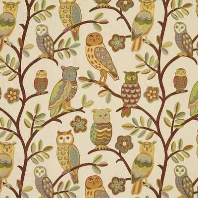 Charlotte Fabrics I9200-02 Beige Drapery Woven  Blend Fire Rated Fabric Birds and Feather Heavy Duty CA 117 