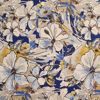 Charlotte Fabrics I9400-32 White Multipurpose Cotton  Blend Fire Rated Fabric Heavy Duty CA 117 NFPA 260 Abstract Floral Modern Floral 