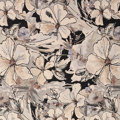 Charlotte Fabrics I9400-34 White Multipurpose Cotton  Blend Fire Rated Fabric Heavy Duty CA 117 NFPA 260 Modern Floral Abstract Floral 