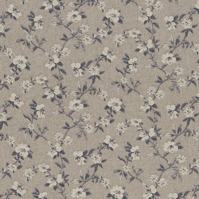 Charlotte Fabrics R344 Cobalt Floral Blue Multipurpose Polyester  Blend Fire Rated Fabric High Performance CA 117 NFPA 260 Leaves and Trees Damask Jacquard 