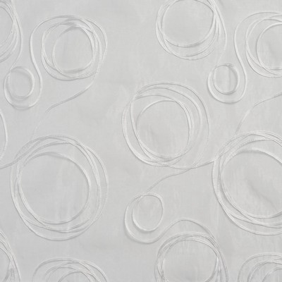 Charlotte Fabrics SH78 Pearl Beige Drapery Polyester Fire Rated Fabric CA 117 NFPA 260 Geometric Extra Wide Sheer Circles and Swirls Sheer 