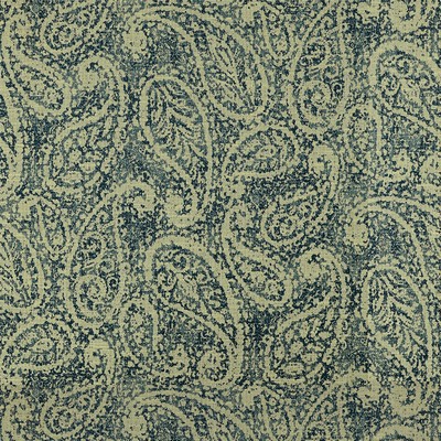 Nesling 593 Indigo Blue POLYESTER  Blend Fire Rated Fabric Heavy Duty NFPA 260  Classic Paisley   Fabric