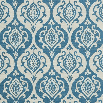 Salerno 15 Chambray Blue RAYON  Blend Fire Rated Fabric Modern Contemporary Damask   Fabric