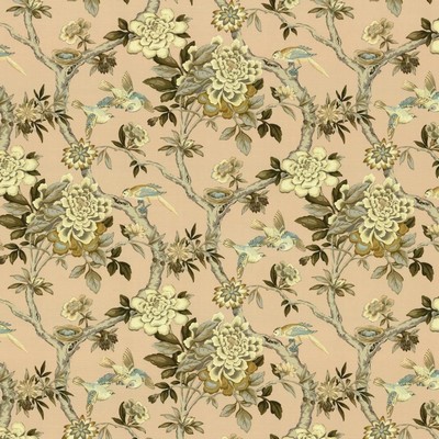 Kasmir Gwendolyn Blush in 5155 Pink Cotton  Blend Fire Rated Fabric Birds and Feather  Medium Duty CA 117  NFPA 260  Vine and Flower  Jacobean Floral   Fabric