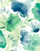 York Wallcovering Watercolor Bouquet Blue & Green