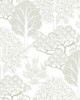 York Wallcovering Kimono Trees Wallpaper Metallic