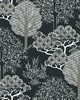 York Wallcovering Kimono Trees Wallpaper Black/Metallic