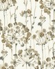 York Wallcovering Flourish Wallpaper white, taupe, teal, metallic gold