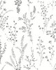 York Wallcovering Wildflower Sprigs Wallpaper Black/White