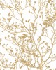 York Wallcovering Budding Branch Silhouette Wallpaper White/Gold