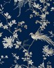 York Wallcovering Bird And Blossom Chinoserie Wallpaper Blue