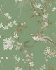 York Wallcovering Bird And Blossom Chinoserie Wallpaper Green