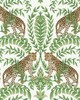 York Wallcovering Jungle Leopard Wallpaper White/Green