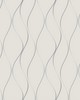 York Wallcovering Wavy Stripe Wallpaper off-white, metallic silver