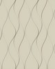 York Wallcovering Wavy Stripe Wallpaper beige, metallic gold, metallic silver