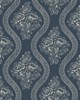York Wallcovering Magnolia Home Coverlet Floral Removable Wallpaper gray/blue